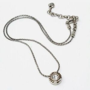 Brighton Fortino Silver Reversible Crystal Necklace